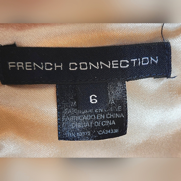 French Connection Strapless Trapeze Cut Light Pink Dress W/Pleats & Belt Size 6 - Picture 4 of 12